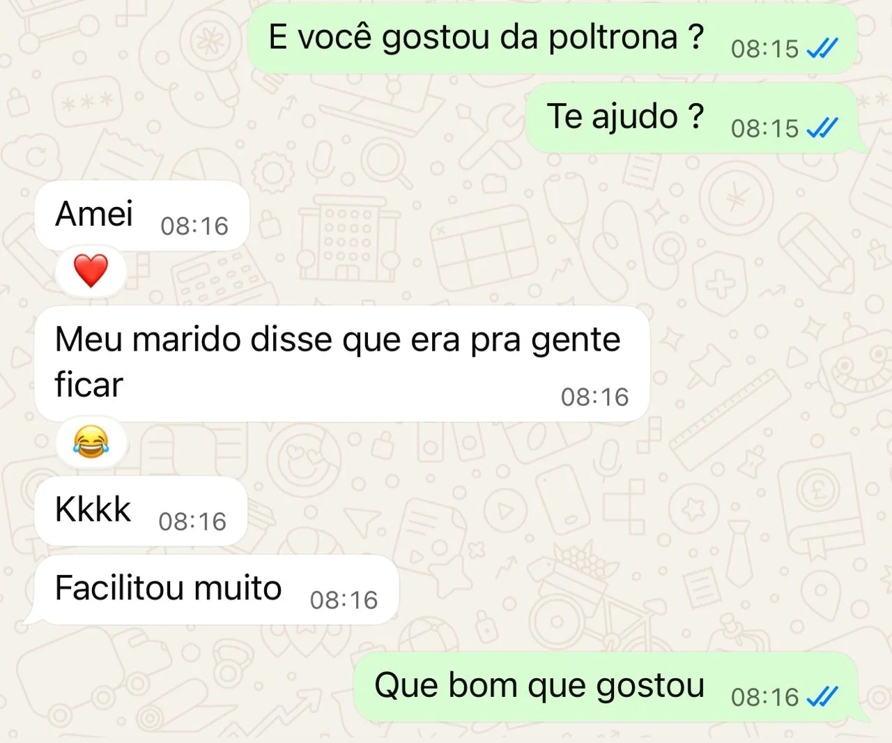 Mensagem de Cliente verificada: Amei. Meu marido disse que era pra gente ficar com ela. Facilitou muito.