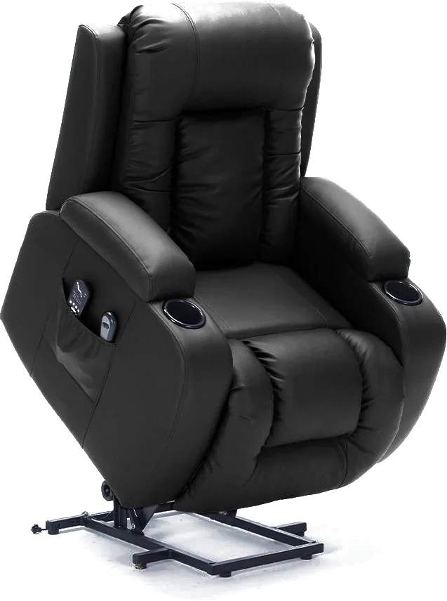 Poltrona com sistema lift elevado — vista 3/4